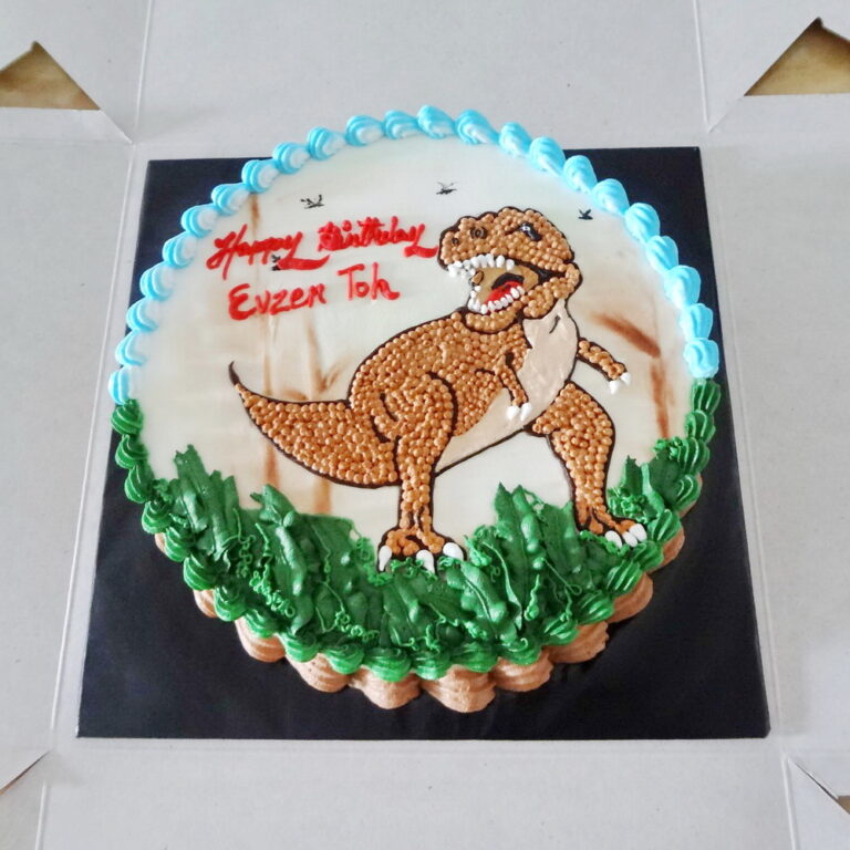 Fresh Cream Cake 38 T-Rex Dinosaur Drawing